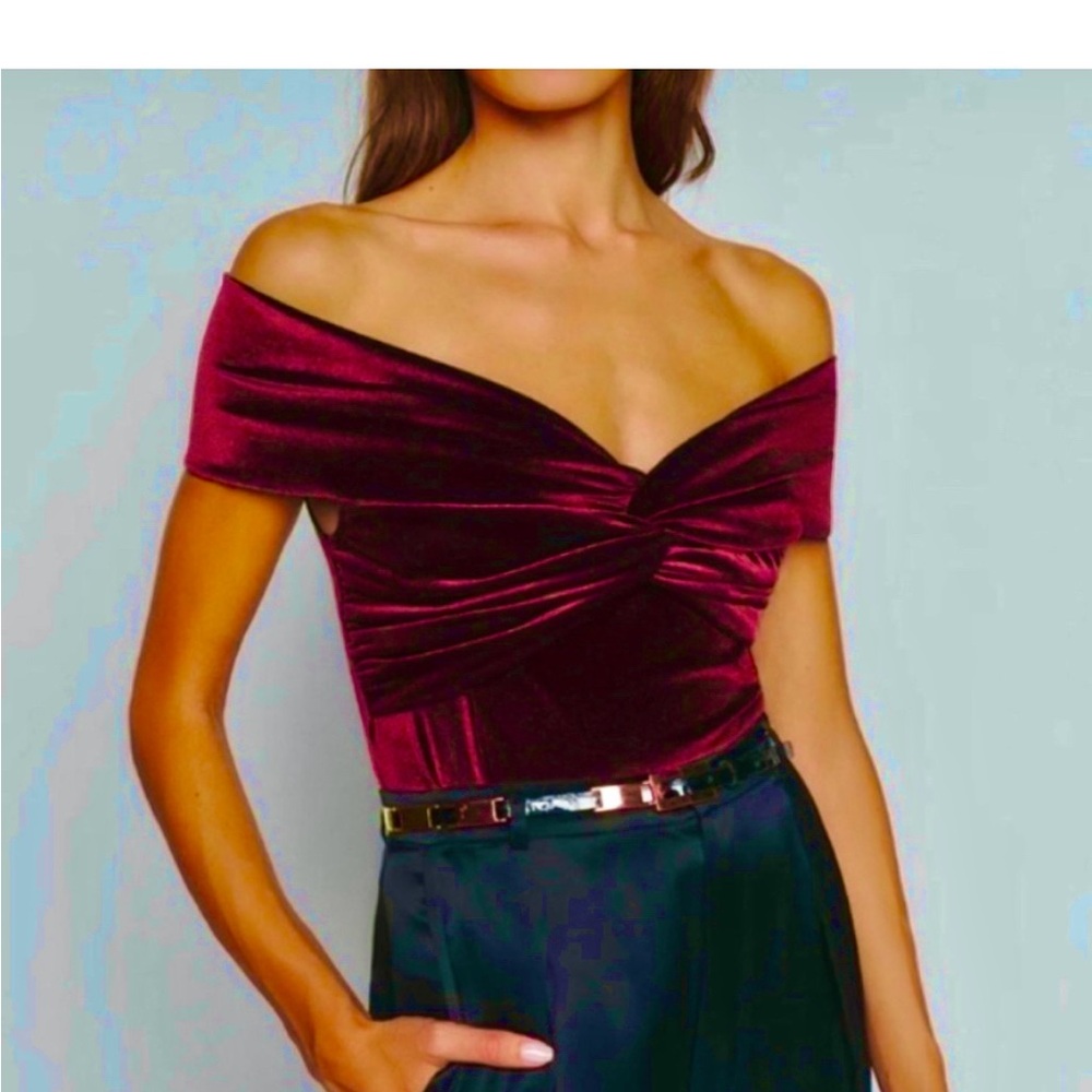 Reformation Ezlynn Knit velvet top